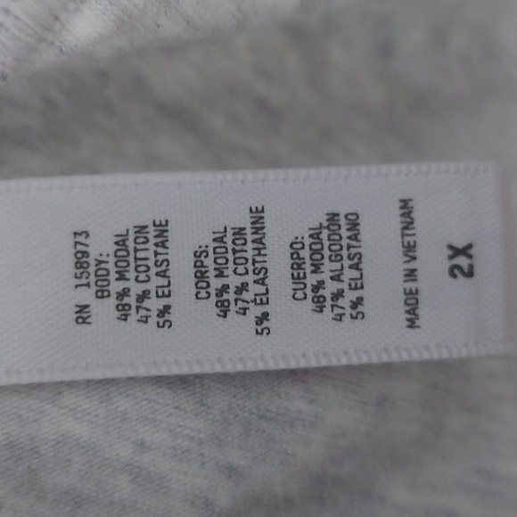 Skims High Neck Boyfriend Tank Light Heather Gray Siz 2X - Picture 4 of 5